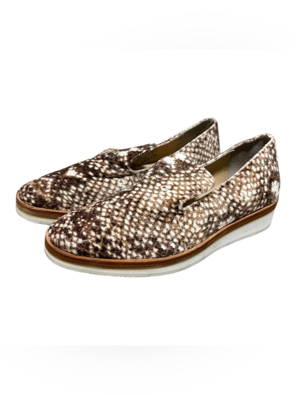 Free People Snake Eyes Metallic Velvet Snakeskin Print Slip On Platform Loafer 8